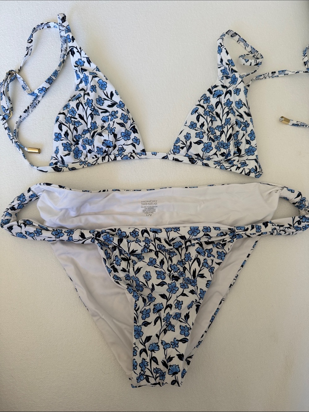 Monday Swimwear blue floral Bikini Set